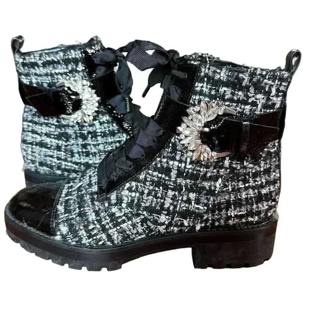 Michael Kors Frieda Tweed Booties size 5 1/2 M - Picture 2 of 12